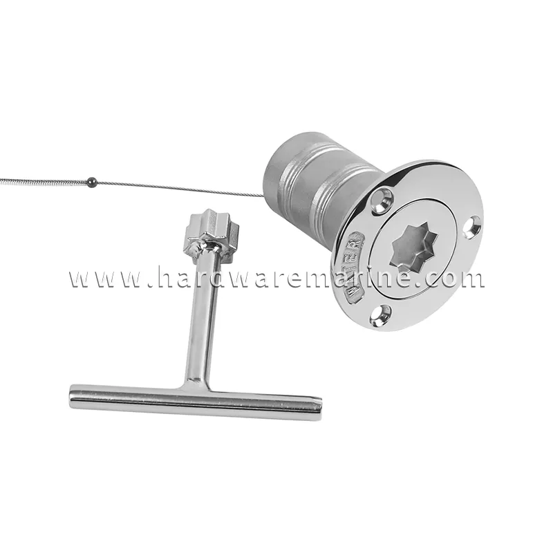 Marine 316 Steel Deck Filler with Star Pattern Key