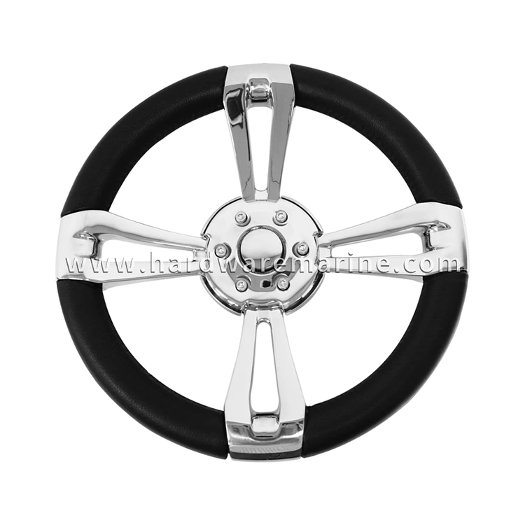 Stainless ferro Marine IV-locutus est gubernaculo rota cum corium wrap