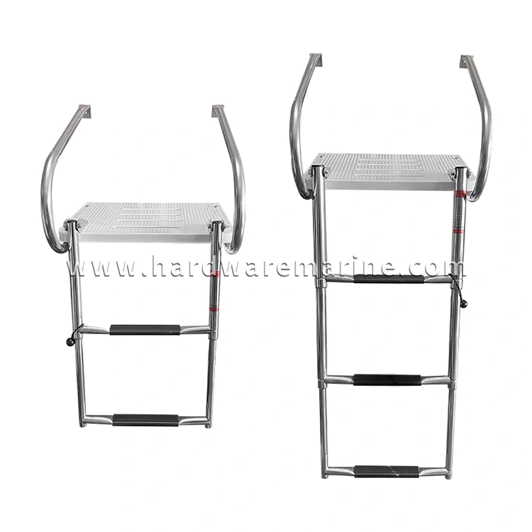 Stainless Steel Marine Polding Telescopic 2/3 Step Ladder cum Platform